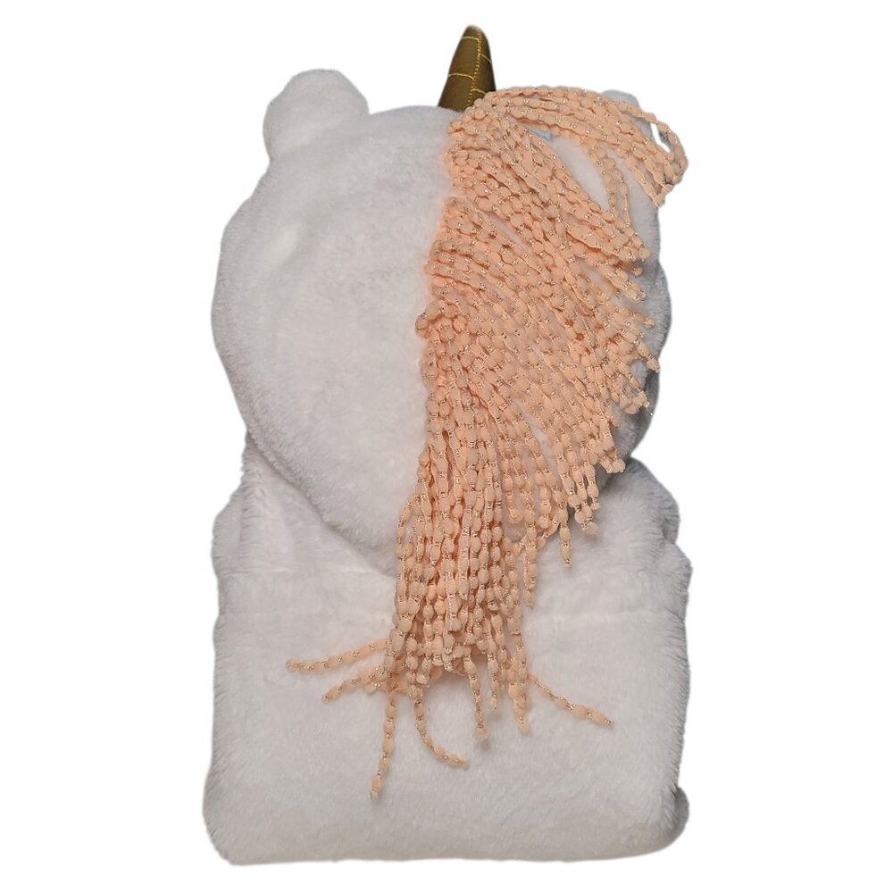 Pillowfort Unicorn Hooded Blanket 40x50 Super Soft White - Picture 2 of 13
